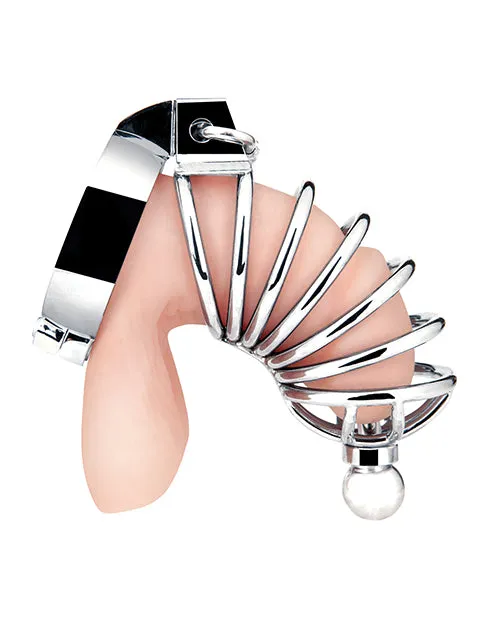Electric Eel Male Sex Toys Blue Line Urethral Play Cage Silver