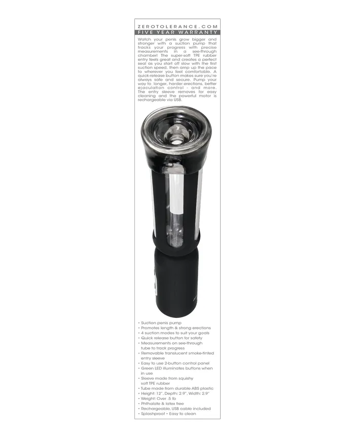 Evolved Zero Tolerance Pump It Up Suction Penis Pump Male Sex Toys