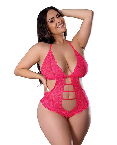 Magic Silk Male Sex Toys Get It Girl Lace Halter Teddy wSnap Crotch