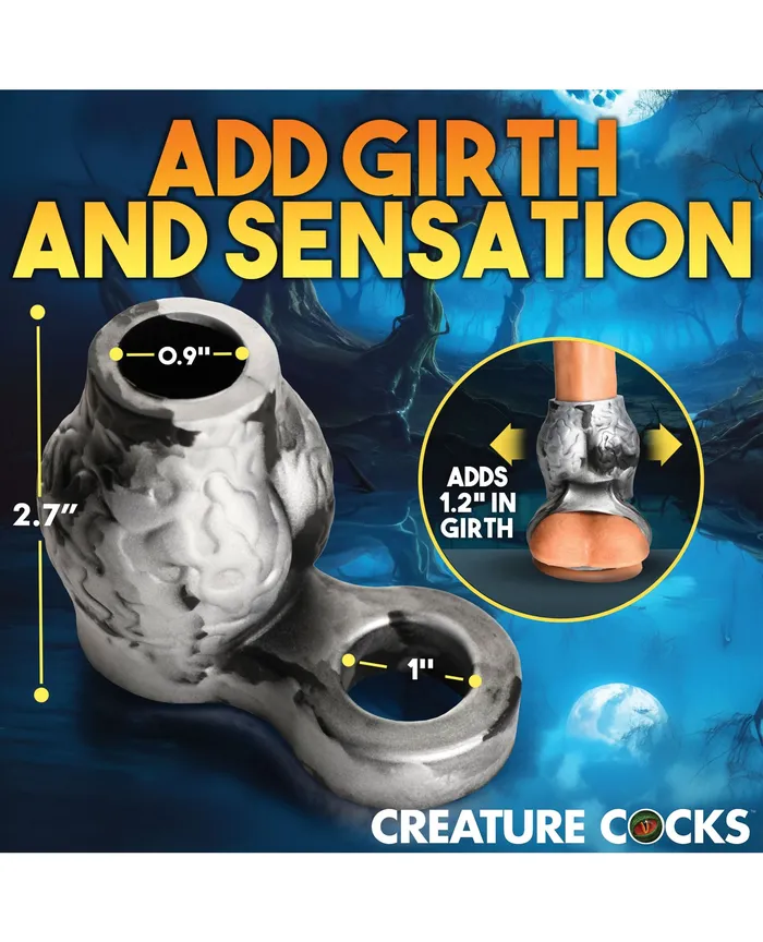 Male Sex Toys XR Brands Creature Cocks Night Prowler Silicone Penis Sleeve Ball Stretcher SilverBlack Male Sex Toys XR Brands Creature Cocks Night Prowler Silicone Penis Sleeve Ball Stretcher SilverBlack