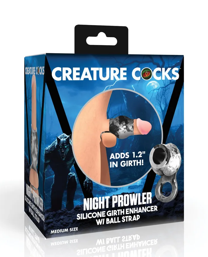 Male Sex Toys XR Brands Creature Cocks Night Prowler Silicone Penis Sleeve Ball Stretcher SilverBlack Male Sex Toys XR Brands Creature Cocks Night Prowler Silicone Penis Sleeve Ball Stretcher SilverBlack
