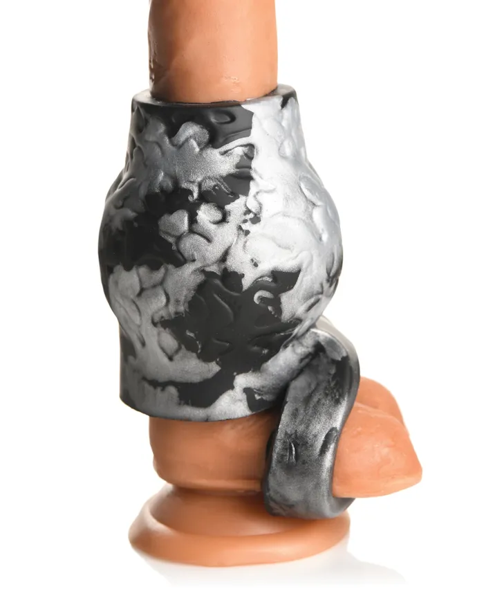 Male Sex Toys XR Brands Creature Cocks Night Prowler Silicone Penis Sleeve Ball Stretcher SilverBlack Male Sex Toys XR Brands Creature Cocks Night Prowler Silicone Penis Sleeve Ball Stretcher SilverBlack