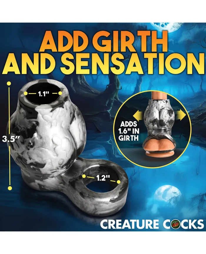 Male Sex Toys XR Brands Creature Cocks Night Prowler Silicone Penis Sleeve Ball Stretcher SilverBlack Male Sex Toys XR Brands Creature Cocks Night Prowler Silicone Penis Sleeve Ball Stretcher SilverBlack
