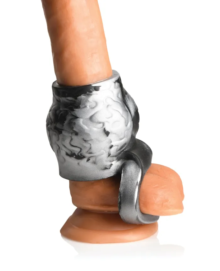 Male Sex Toys XR Brands Creature Cocks Night Prowler Silicone Penis Sleeve Ball Stretcher SilverBlack Male Sex Toys XR Brands Creature Cocks Night Prowler Silicone Penis Sleeve Ball Stretcher SilverBlack